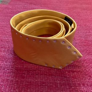 Hand Made Yellow Silk with crystals Tie.